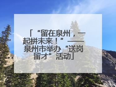 “留在泉州，一起拼未来！”——泉州市举办“送岗留才”活动