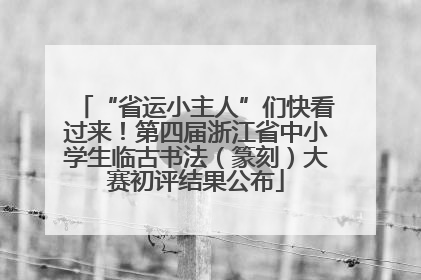 “省运小主人”们快看过来！第四届浙江省中小学生临古书法（篆刻）大赛初评结果公布