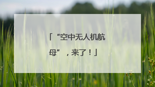 “空中无人机航母”，来了！