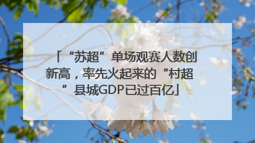 “苏超”单场观赛人数创新高，率先火起来的“村超”县城GDP已过百亿