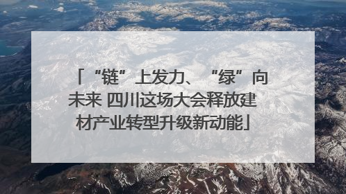“链”上发力、“绿”向未来 四川这场大会释放建材产业转型升级新动能