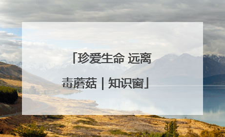 珍爱生命 远离毒蘑菇｜知识窗