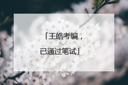 王皓考编，已通过笔试