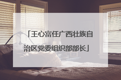 王心富任广西壮族自治区党委组织部部长