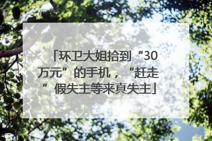 环卫大姐拾到“30万元”的手机，“赶走”假失主等来真失主