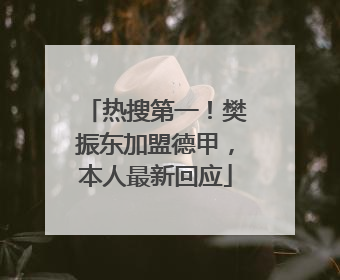 热搜第一！樊振东加盟德甲，本人最新回应