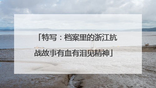 特写：档案里的浙江抗战故事有血有泪见精神