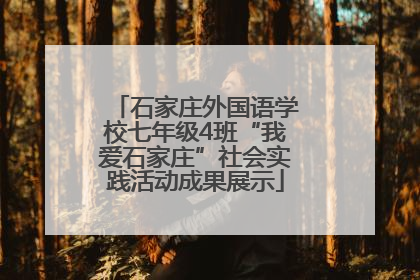 石家庄外国语学校七年级4班“我爱石家庄”社会实践活动成果展示