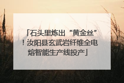 石头里炼出“黄金丝”！汝阳县玄武岩纤维全电熔智能生产线投产