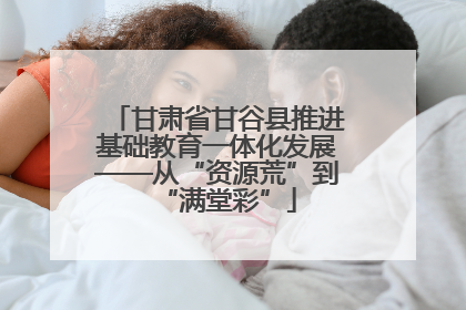 甘肃省甘谷县推进基础教育一体化发展——从“资源荒”到“满堂彩”