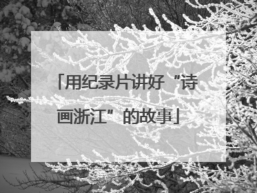 用纪录片讲好“诗画浙江”的故事