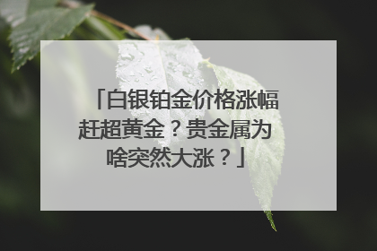 白银铂金价格涨幅赶超黄金？贵金属为啥突然大涨？