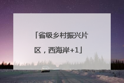 省级乡村振兴片区，西海岸+1