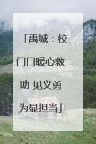 禹城：校门口暖心救助 见义勇为显担当