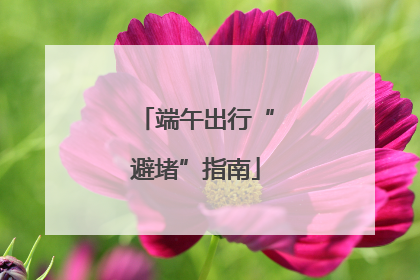 端午出行“避堵”指南