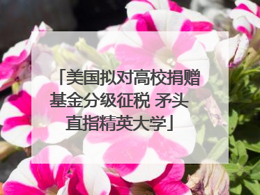 美国拟对高校捐赠基金分级征税 矛头直指精英大学