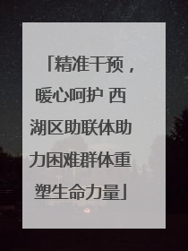 精准干预，暖心呵护 西湖区助联体助力困难群体重塑生命力量