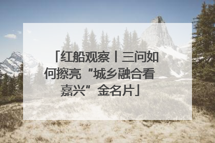 红船观察丨三问如何擦亮“城乡融合看嘉兴”金名片