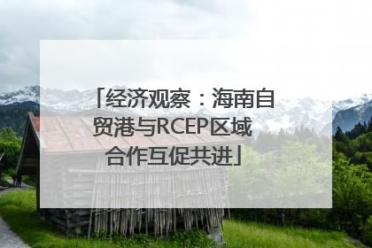 经济观察：海南自贸港与RCEP区域合作互促共进