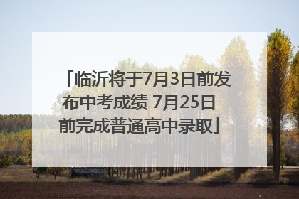 临沂将于7月3日前发布中考成绩 7月25日前完成普通高中录取