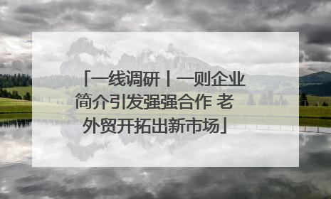 一线调研丨一则企业简介引发强强合作 老外贸开拓出新市场