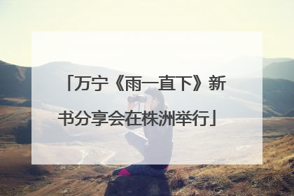万宁《雨一直下》新书分享会在株洲举行