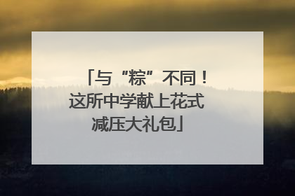 与“粽”不同！这所中学献上花式减压大礼包