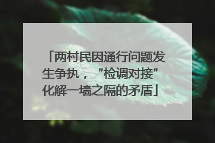 两村民因通行问题发生争执，“检调对接”化解一墙之隔的矛盾