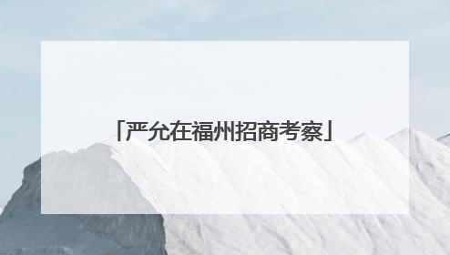 严允在福州招商考察