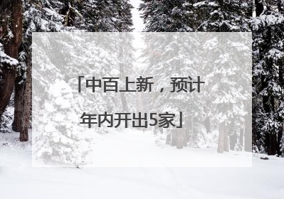 中百上新，预计年内开出5家