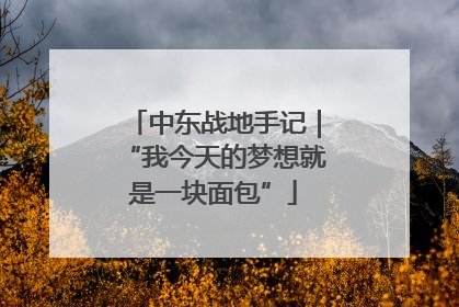 中东战地手记｜“我今天的梦想就是一块面包”
