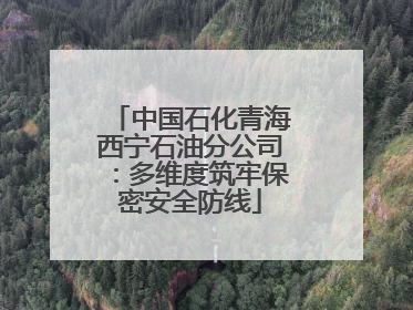 中国石化青海西宁石油分公司：多维度筑牢保密安全防线