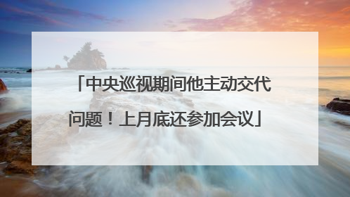 中央巡视期间他主动交代问题！上月底还参加会议