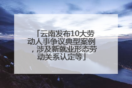 云南发布10大劳动人事争议典型案例，涉及新就业形态劳动关系认定等