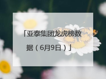 亚泰集团龙虎榜数据（6月9日）