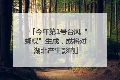 今年第1号台风“蝴蝶”生成，或将对湖北产生影响