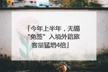 今年上半年，无锡“免签”入境外籍旅客量猛增4倍