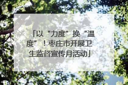 以“力度”换“温度”！枣庄市开展卫生监督宣传月活动