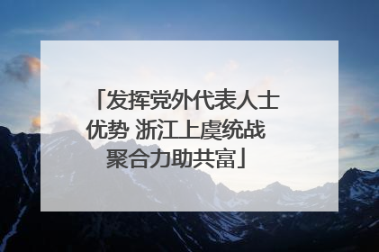 发挥党外代表人士优势 浙江上虞统战聚合力助共富