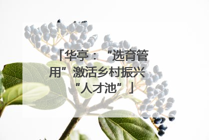 华亭：“选育管用”激活乡村振兴“人才池”