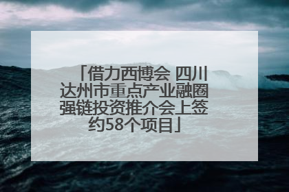 借力西博会 四川达州市重点产业融圈强链投资推介会上签约58个项目