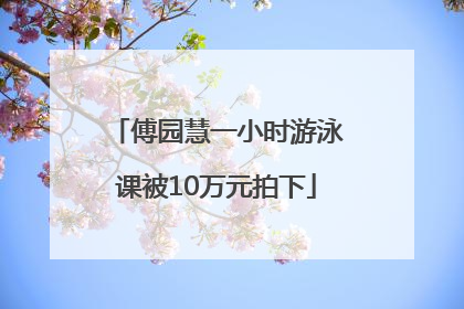 傅园慧一小时游泳课被10万元拍下