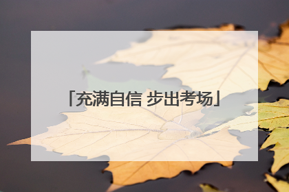 充满自信 步出考场