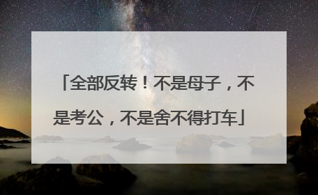 全部反转！不是母子，不是考公，不是舍不得打车