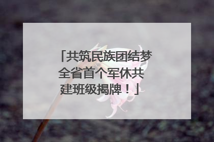 共筑民族团结梦 全省首个军休共建班级揭牌！