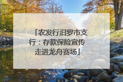 农发行汨罗市支行：存款保险宣传走进龙舟赛场