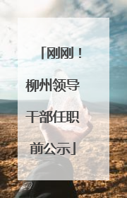刚刚！柳州领导干部任职前公示