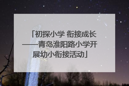 初探小学 衔接成长——青岛淮阳路小学开展幼小衔接活动