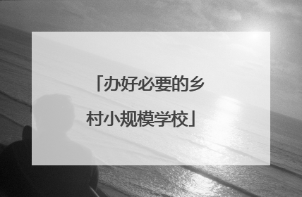 办好必要的乡村小规模学校