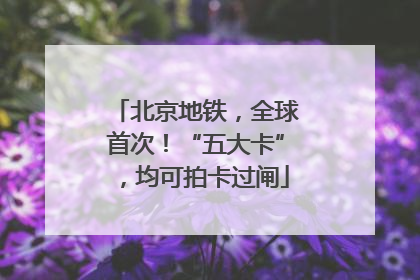 北京地铁，全球首次！“五大卡”，均可拍卡过闸